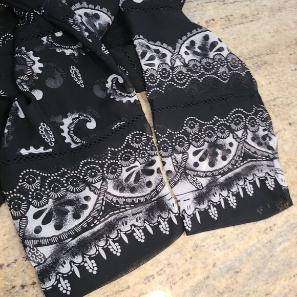 BANANA BAY FINE RESORTWEAR Size L Sheer Cardigan Coverup  3/4 Sleeve Beachy - Picture 13 of 15